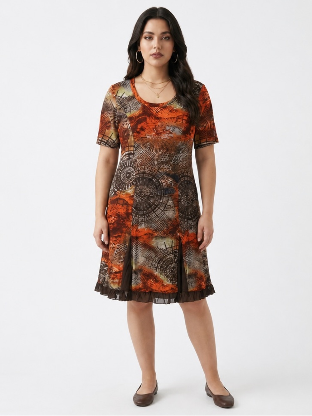 Knee length mesh dress